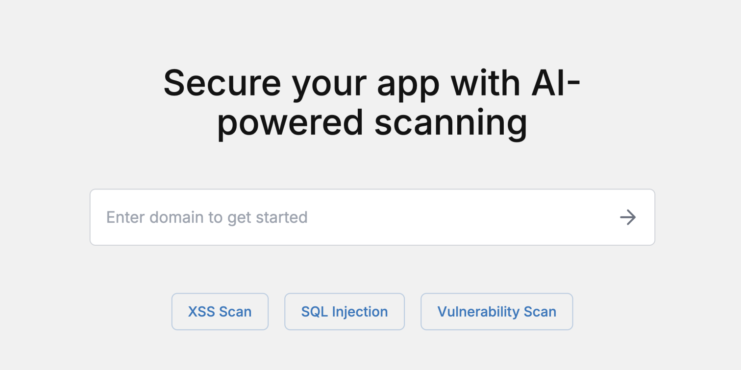 Alkonos dashboard showing the API scanning initiation prompt.